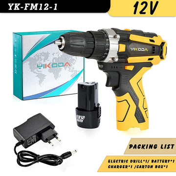 12/16.8/21V Cordless Drill: Rechargeable Electric Screwdriver